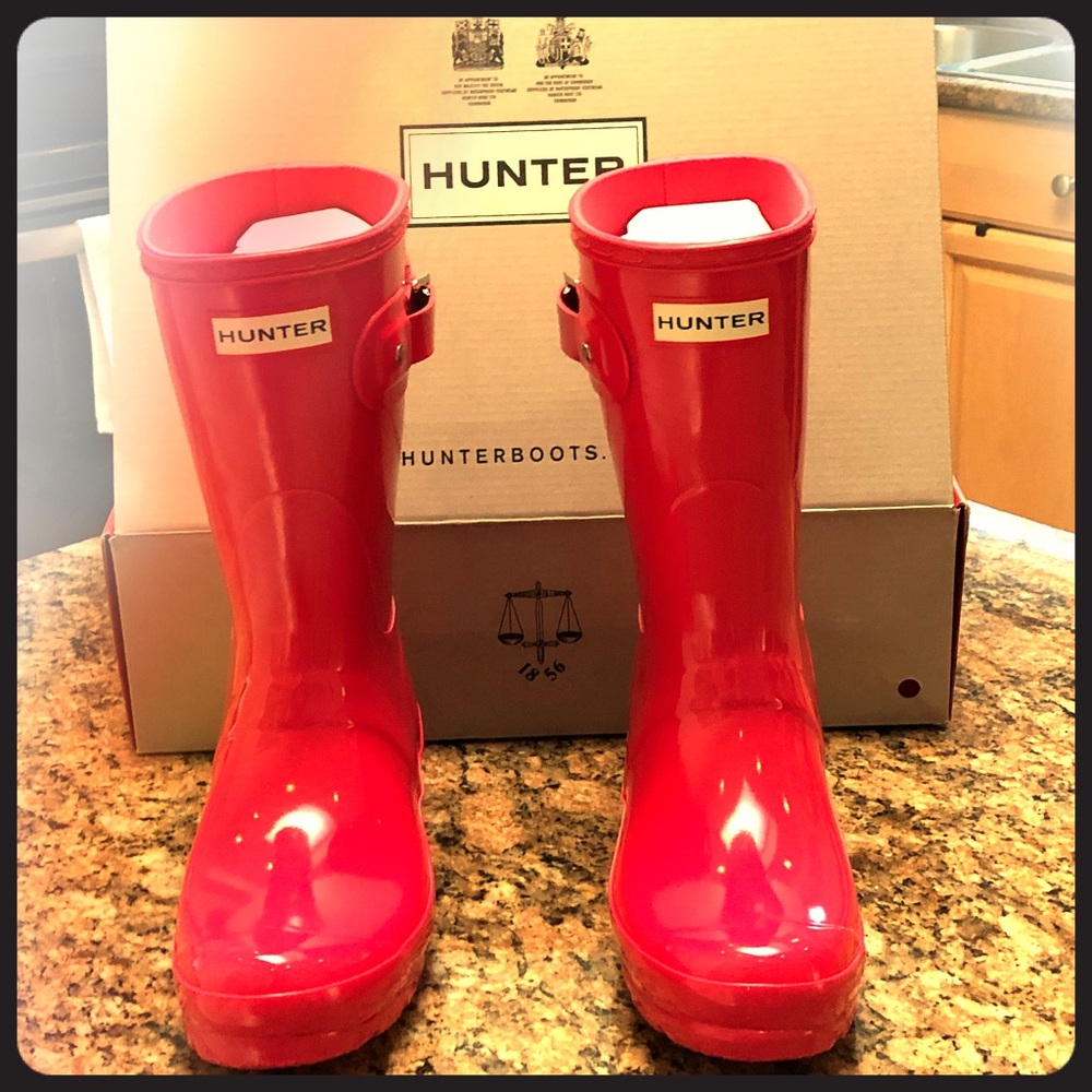 Hunter Rainboots Short Gloss pink wmn’s orig